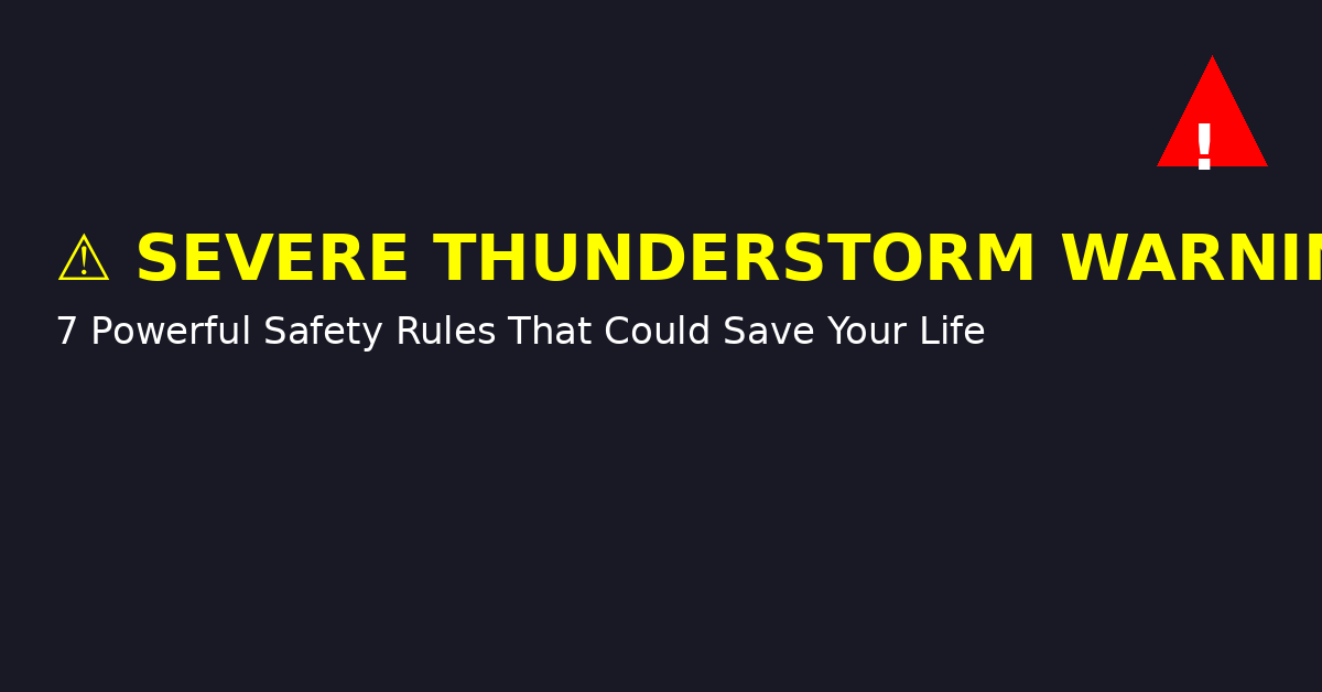 Severe Thunderstorm Warning : 7 Vital Safety Rules
