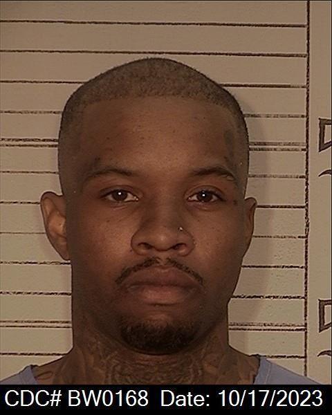 A mugshot showing rapper Tory Lanez