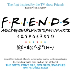 Friends font with dots Instant Download, no wait!